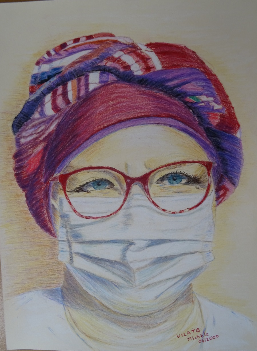 infirmiere-masque-crayons-couleurs-crayons-pastel-papier(31x23)